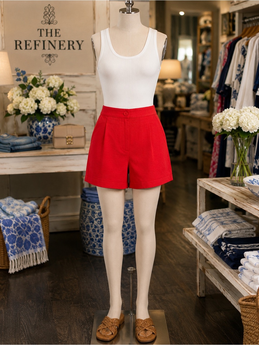 TIMING- red high waisted shorts NWT